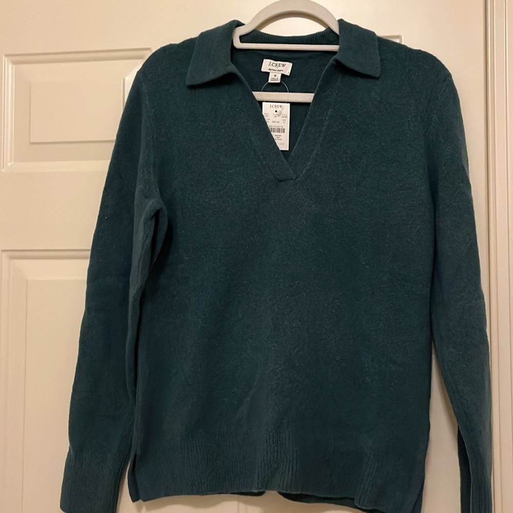 J. Crew Polar Jade Sweater-Polo In Extra-Soft Yarn/NWT/S - Picture 8 of 9